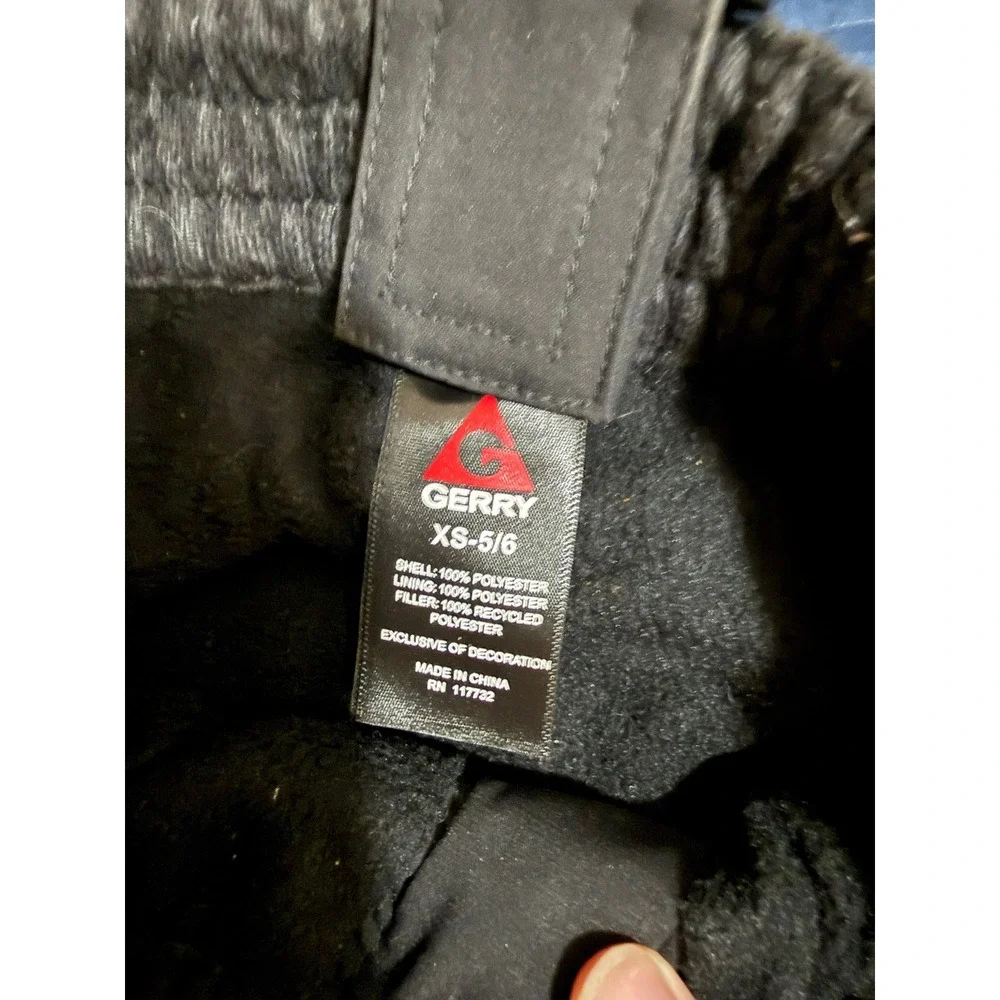 Gerry Kids Black Insulated Snow Pants with Suspenders Size XS 5/6 Ski Sledding